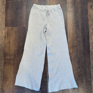Aerie oatmeal waffle knit wide leg Sweatpants